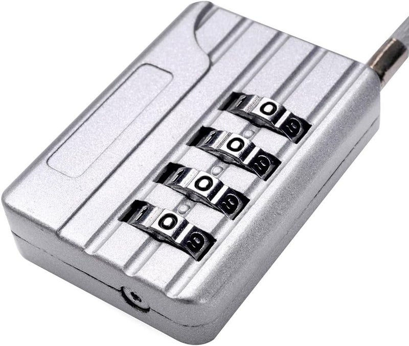 SEPOX Resettable Combination Travel Lock, 11mm 4 Digit Cable Lock for Suitcase, Travel Bag, and Gym Lockers, Filing Cabinets, Toolbox, Case—Silver Pack of 2 - Image 4
